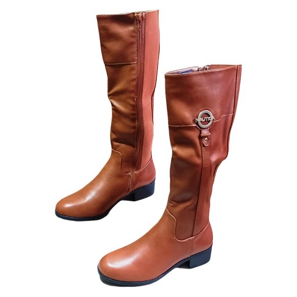 Nautica Shoes - NWOT NAUTICA WOMEN COGNAC KNEE HIGH BOOTS SIZE 7